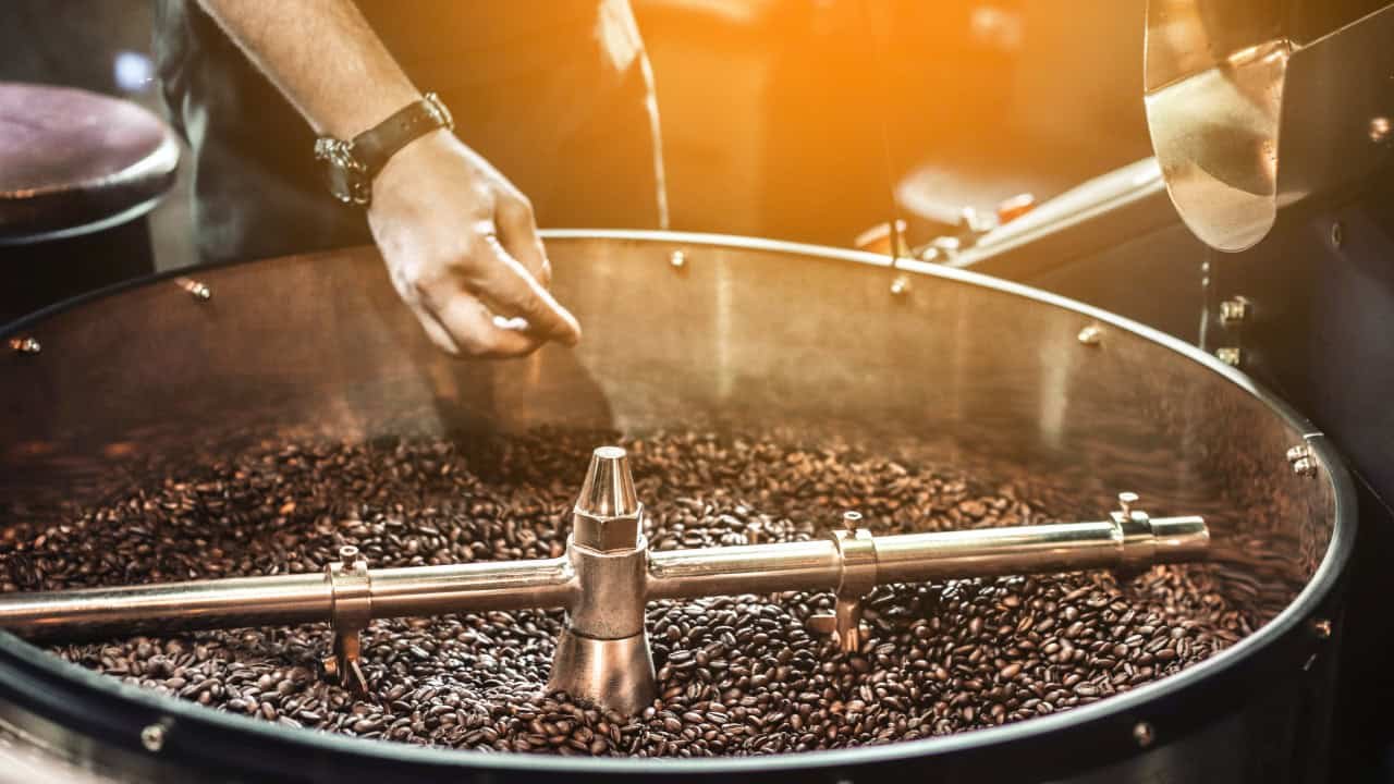 Tostado de café en tambor
